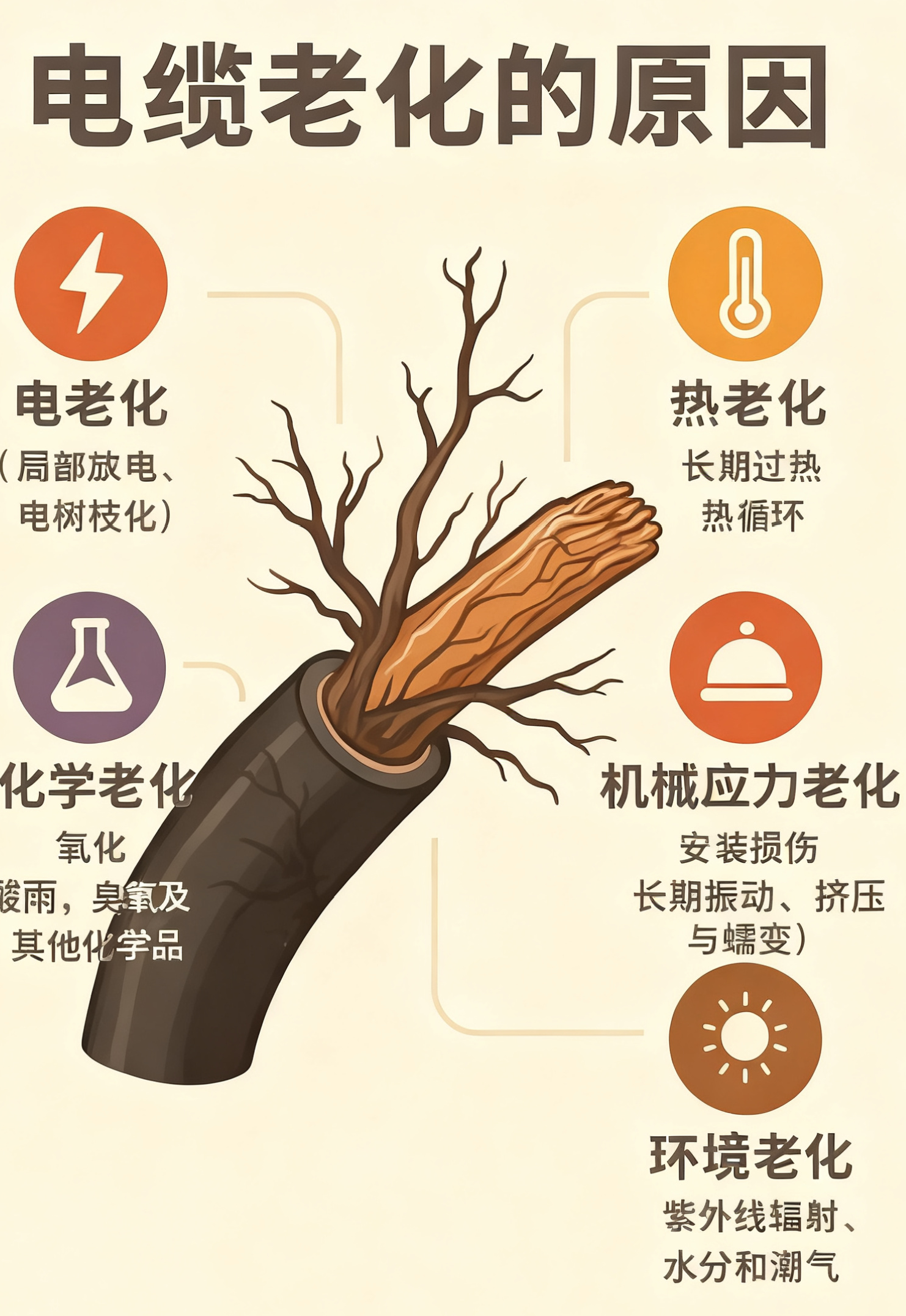 电缆绝缘层为什么会老化？五个最常见的原因