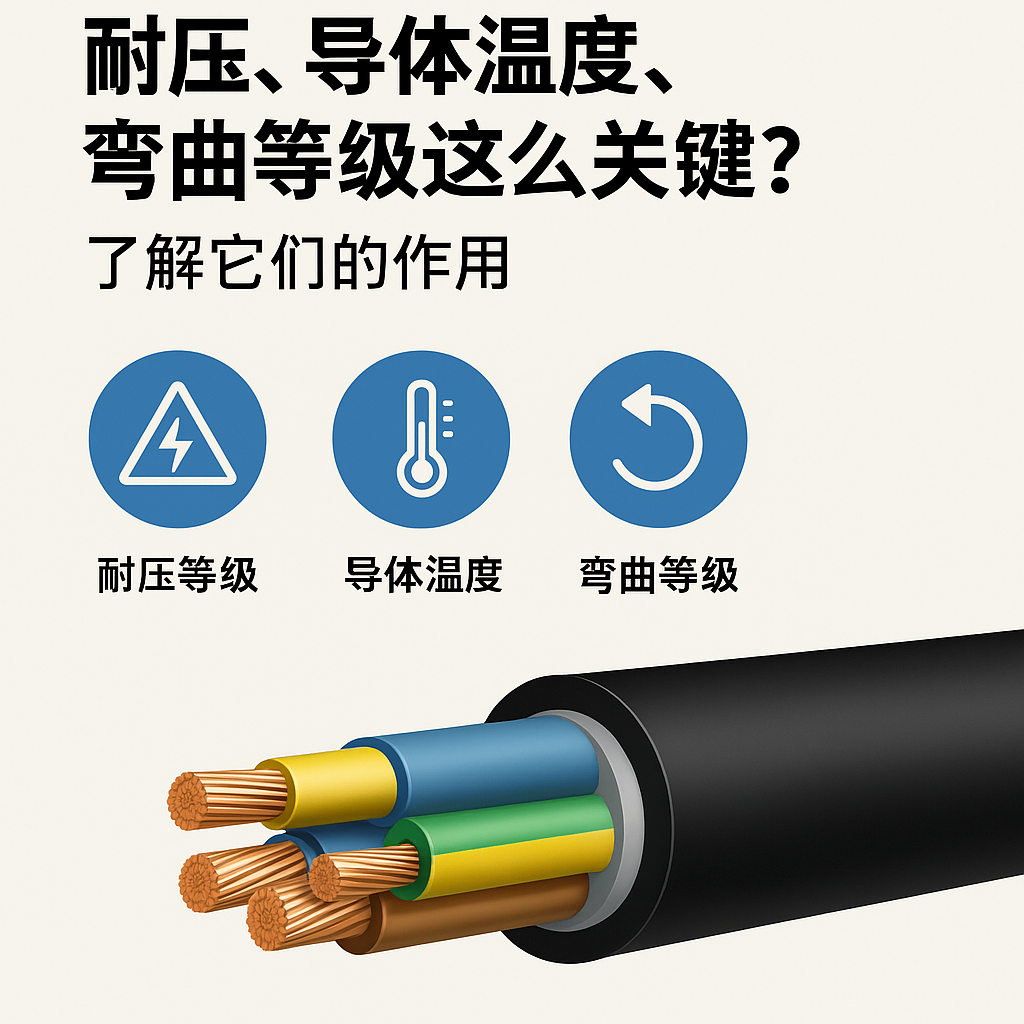 为什么充电电缆的耐压、导体温度、弯曲等级这么关键？了解它们的作用