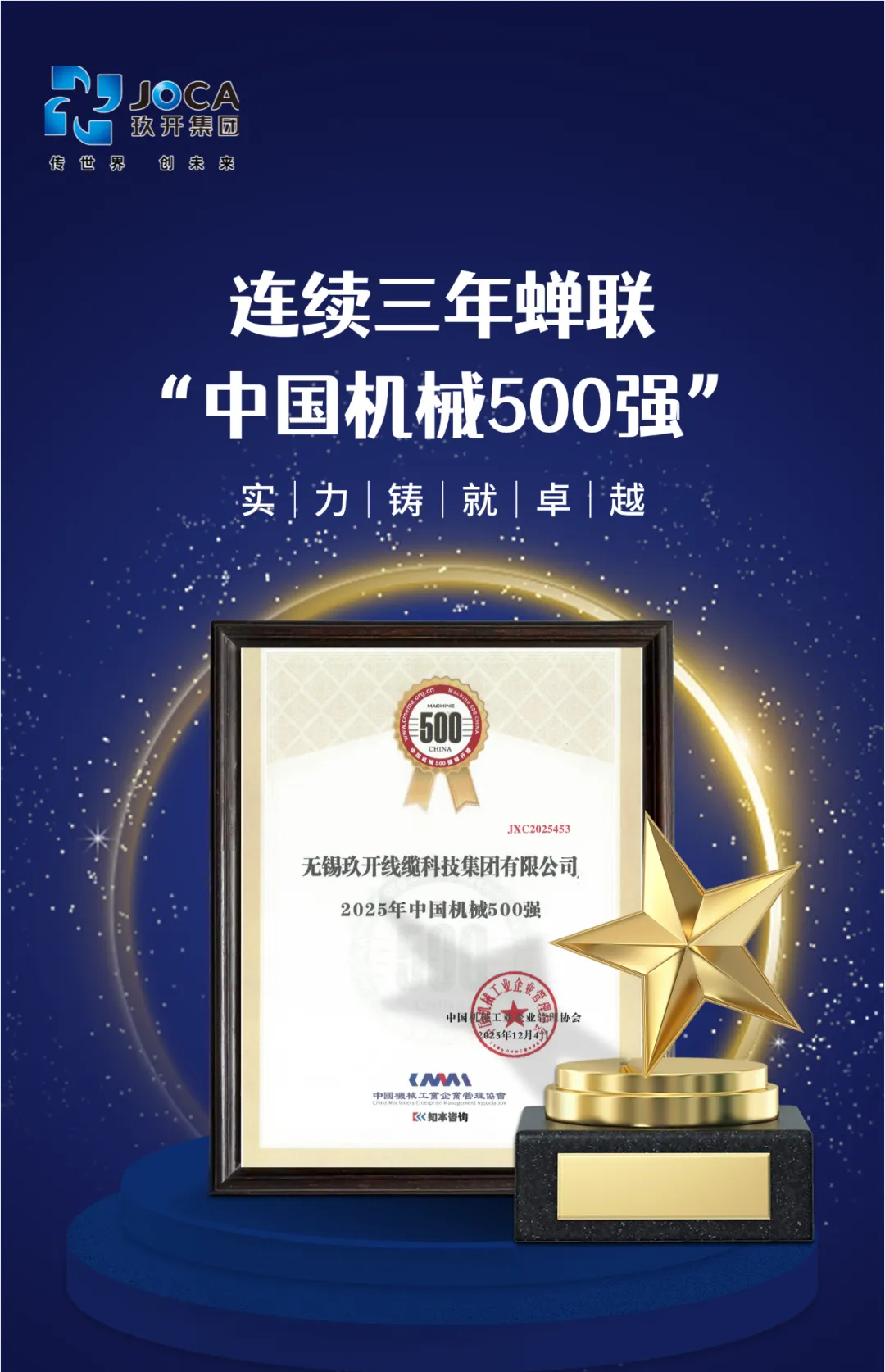 红桃国际连续三年荣登“中国机械500强” 综合实力再获权威认可